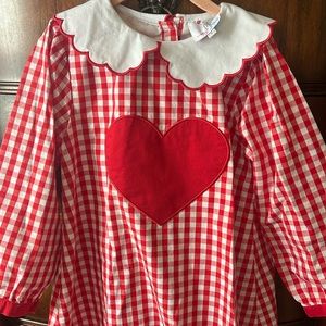 Valentines Collared/Scalloped girls dress size 7